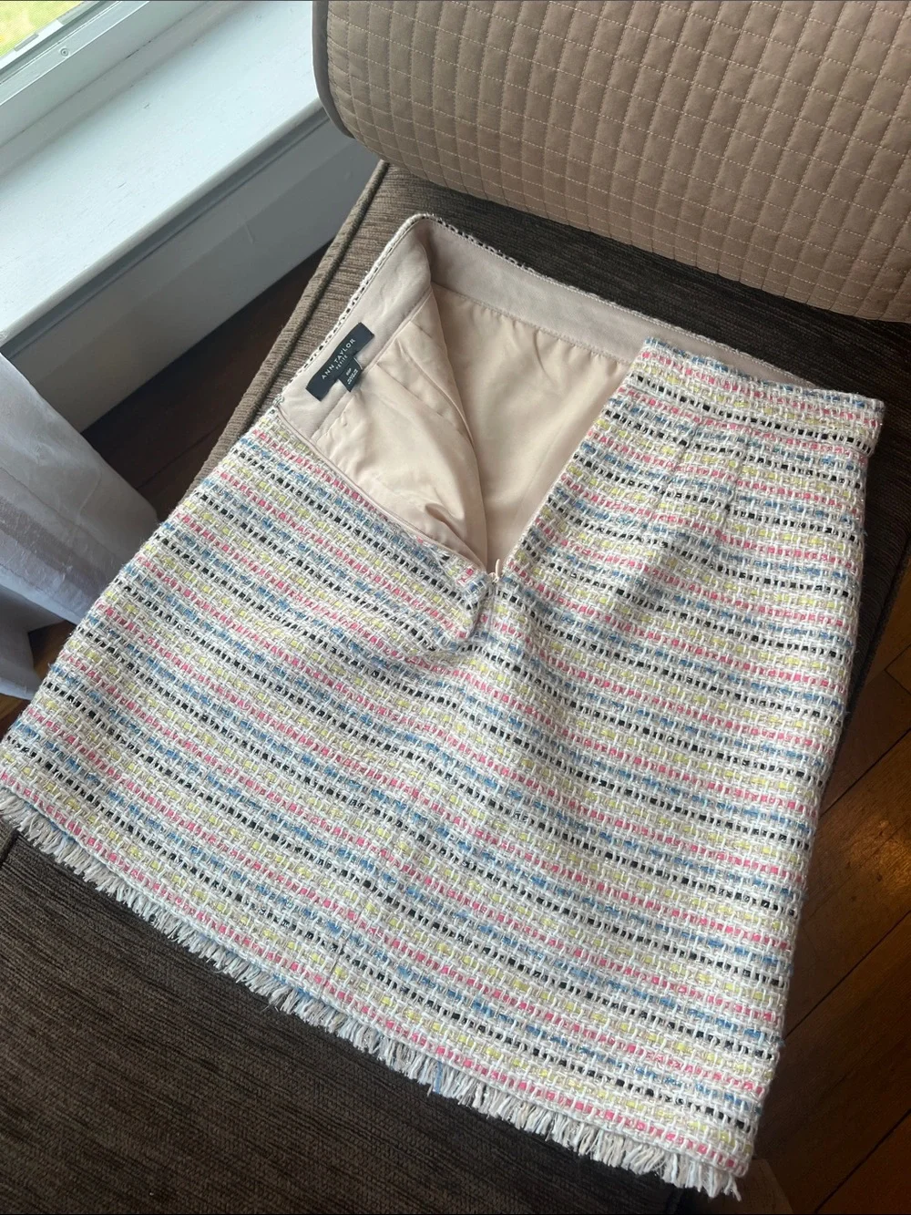 Ann Taylor Pastel Striped Tweed Jacket / Skirt included